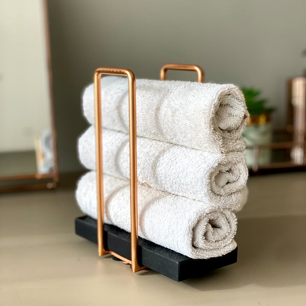 Buy Ivago Towel Holder - Black & Rose Gold Accessories & Sets from Vaaree