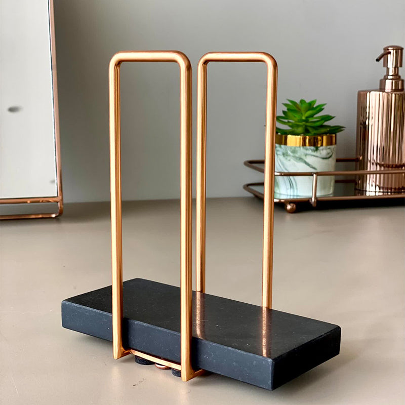 Buy Ivago Towel Holder - Black & Rose Gold Accessories & Sets from Vaaree