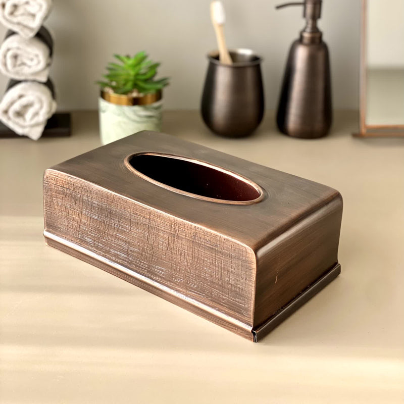 Buy Iliona Tissue Box - Antique Copper Tissue Holder from Vaaree