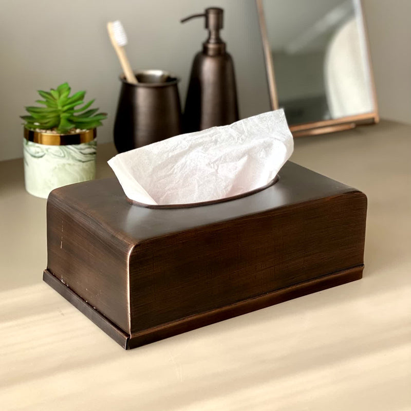 Buy Iliona Tissue Box - Antique Copper Tissue Holder from Vaaree