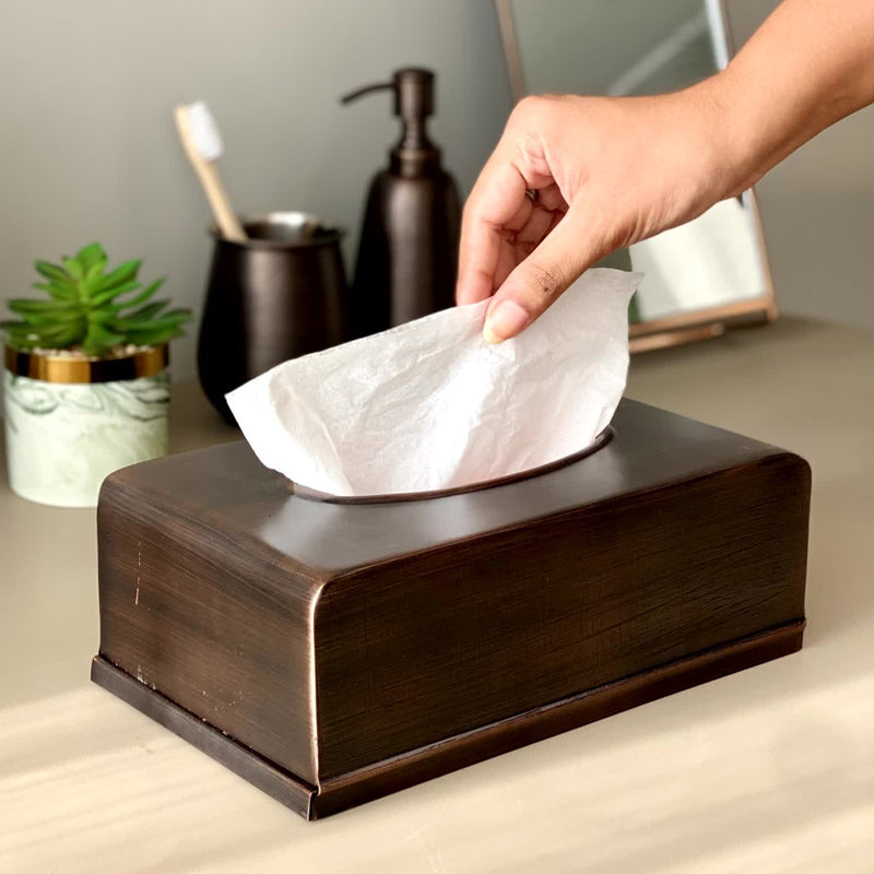 Buy Iliona Tissue Box - Antique Copper Tissue Holder from Vaaree