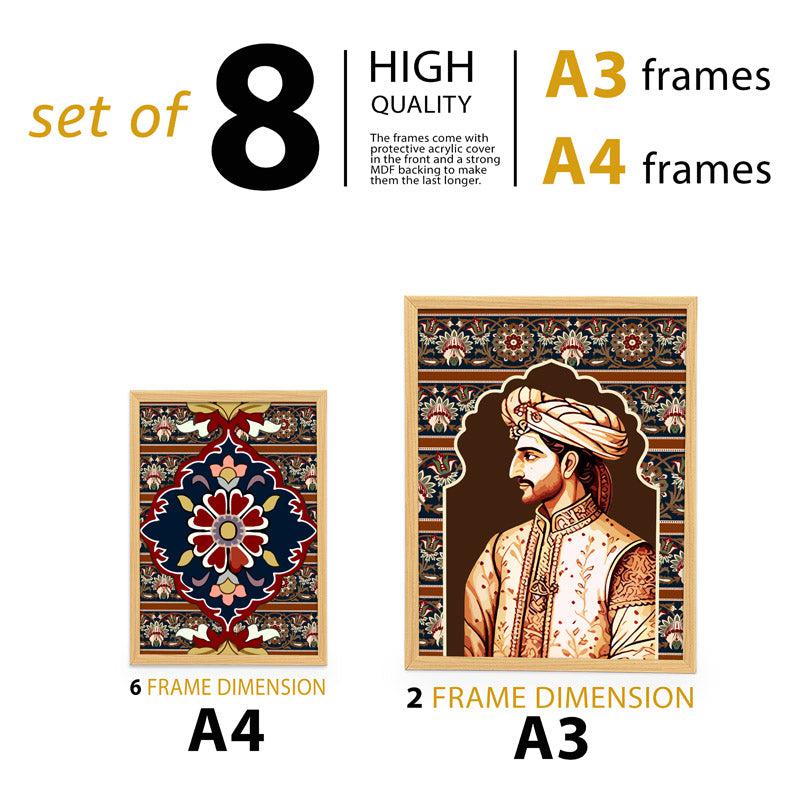 Buy Jahapana Mughal Wall Art - Set Of Eight Wall Art & Paintings from Vaaree