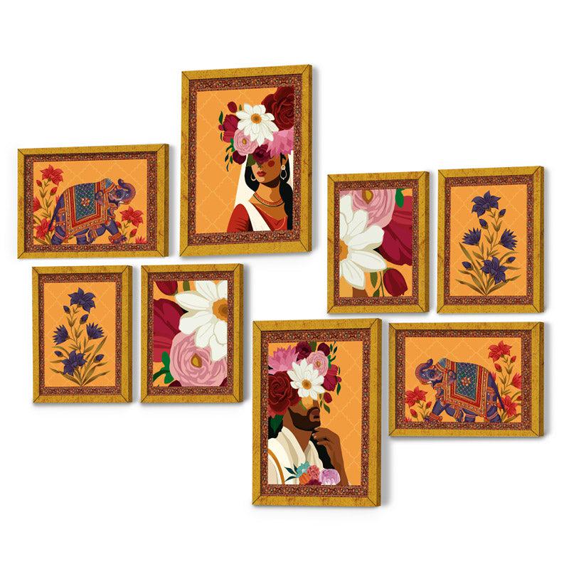 Buy Anara Floral Wall Art - Set Of Eight Wall Art & Paintings from Vaaree