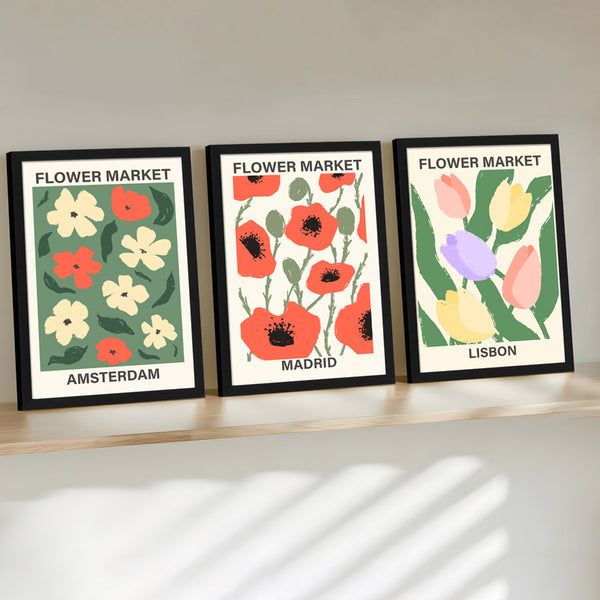 Buy Flower Market Wall Art - Set Of Three Wall Art & Paintings from Vaaree