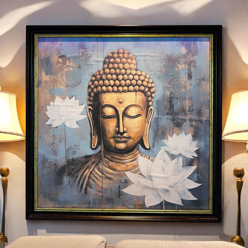 Buy White Lotus Buddha Wall Painting Wall Art & Paintings from Vaaree