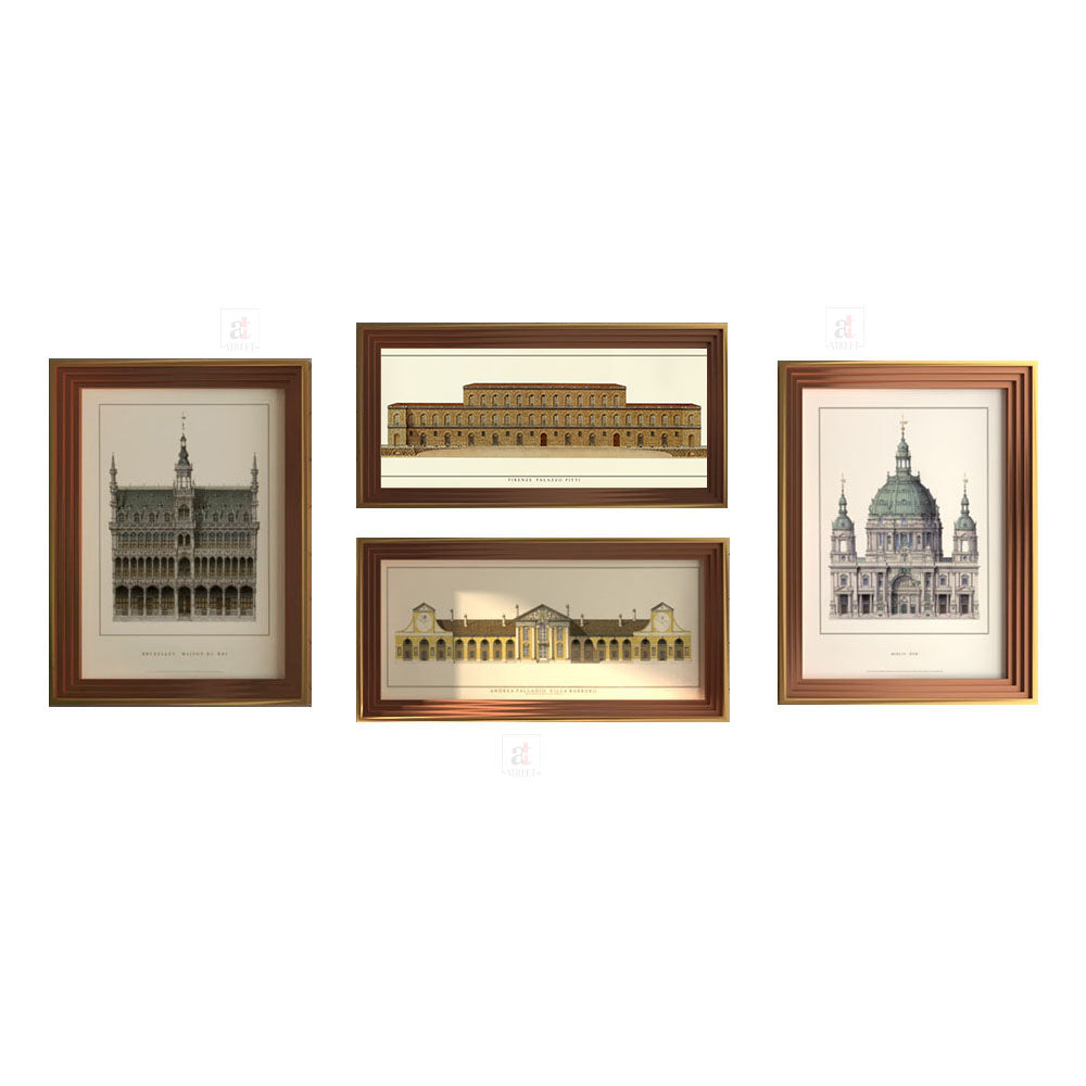 Buy Vintage Artchitecture Wall Art - Set Of Four Wall Art & Paintings from Vaaree