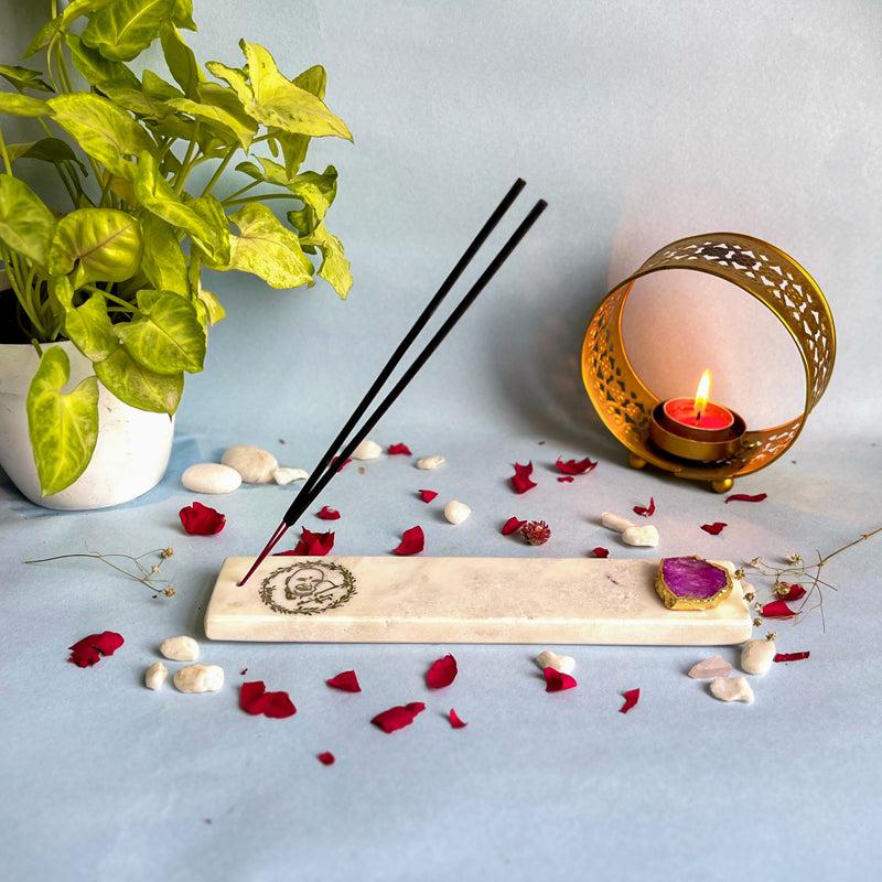 Buy Guruji Marble Incense Holder With Agate Plating - Pink Incense Holders from Vaaree