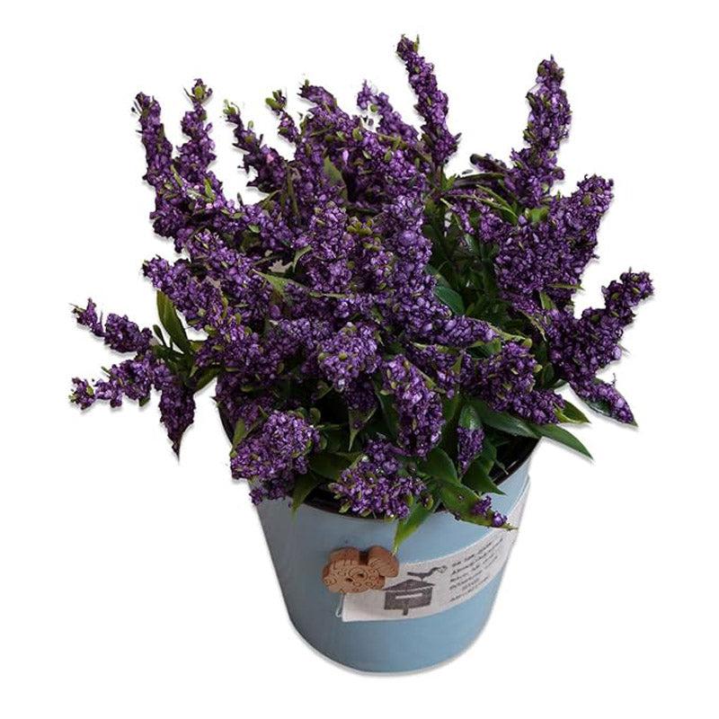 Buy Faux Lavender Plant In Blue Pot Artificial Plants from Vaaree