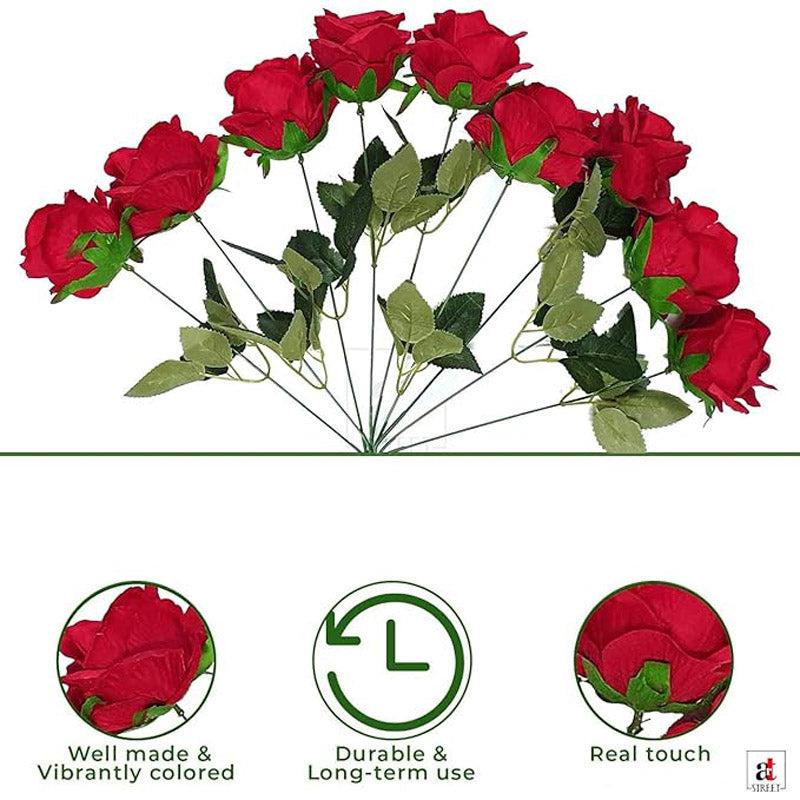 Buy Faux Bright Rose Bunch Artificial Flowers from Vaaree