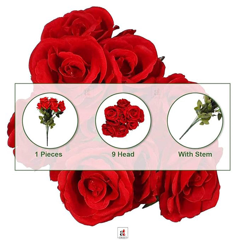 Buy Faux Bright Rose Bunch Artificial Flowers from Vaaree