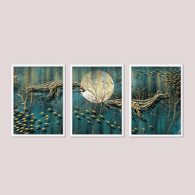 Buy Midnight Mist Wall Art - Set Of Three Wall Art & Paintings from Vaaree