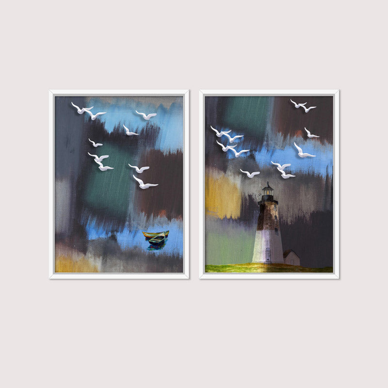 Buy Nauko Abstract Wall Art - Set Of Two Wall Art & Paintings from Vaaree