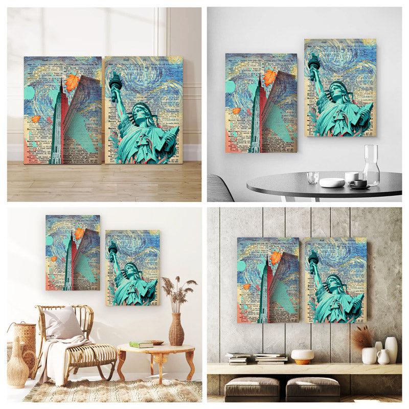 Buy NY Glory Wall Painting - Set Of Two Wall Art & Paintings from Vaaree