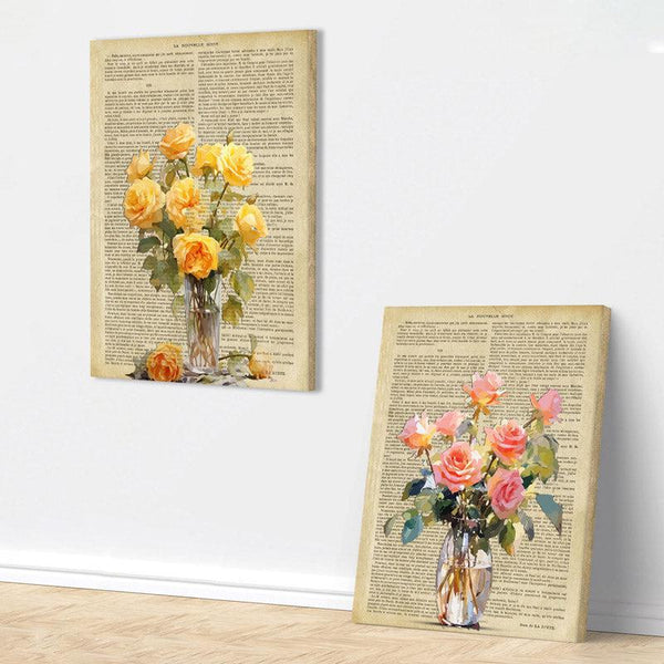 Buy Pastel Rose Print Wall Painting - Set Of Two Wall Art & Paintings from Vaaree