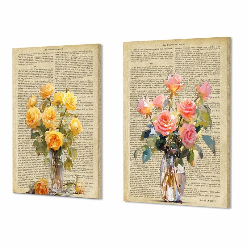 Buy Pastel Rose Print Wall Painting - Set Of Two Wall Art & Paintings from Vaaree