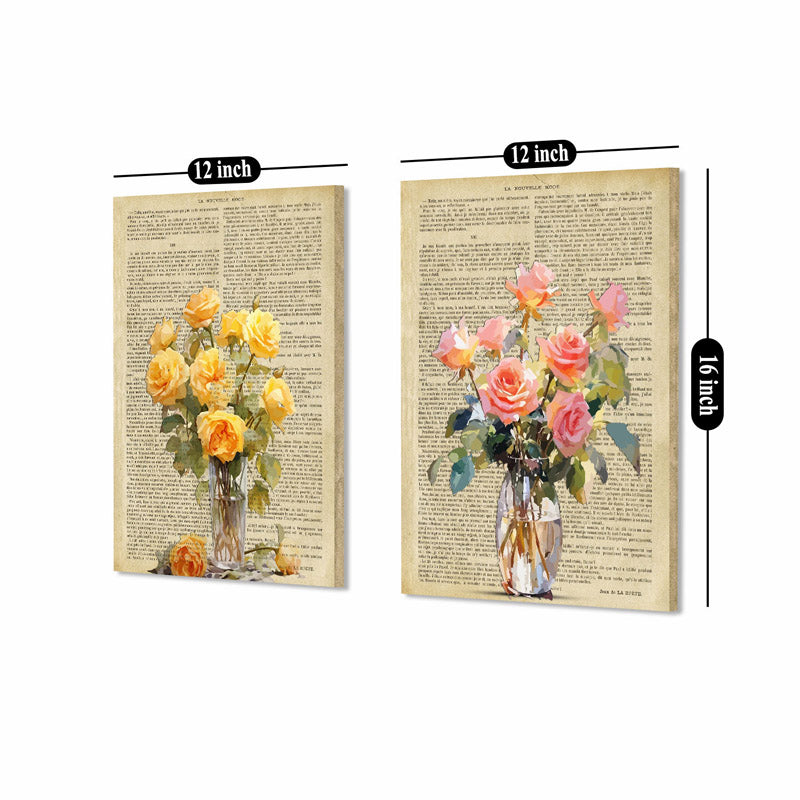 Buy Pastel Rose Print Wall Painting - Set Of Two Wall Art & Paintings from Vaaree