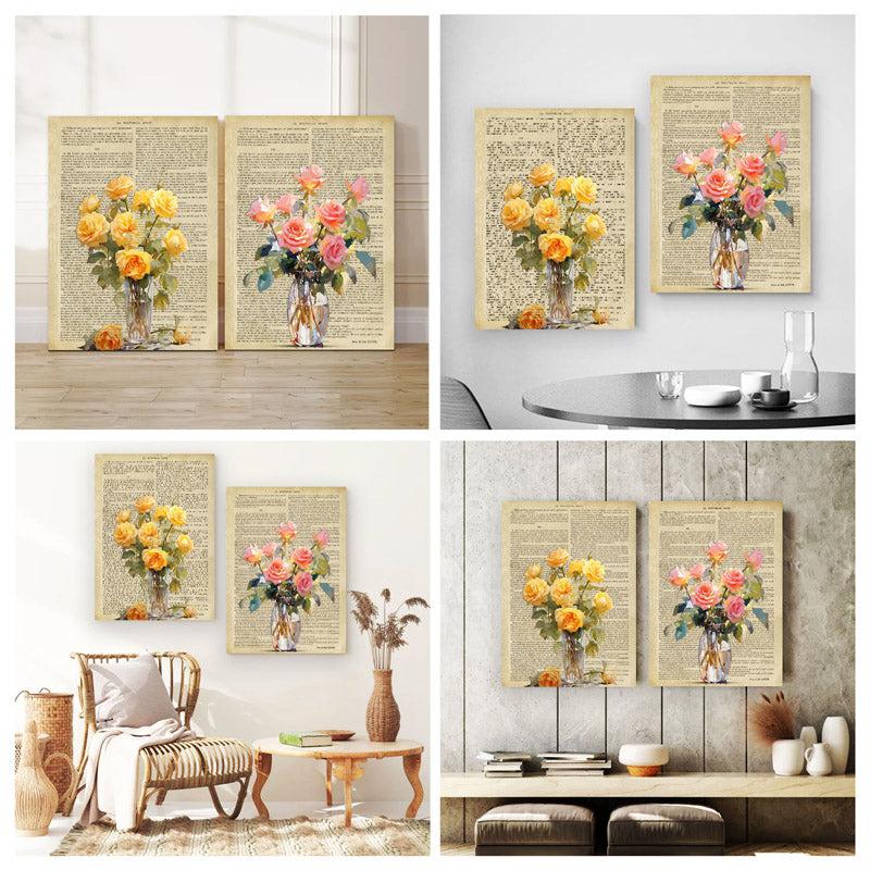 Buy Pastel Rose Print Wall Painting - Set Of Two Wall Art & Paintings from Vaaree