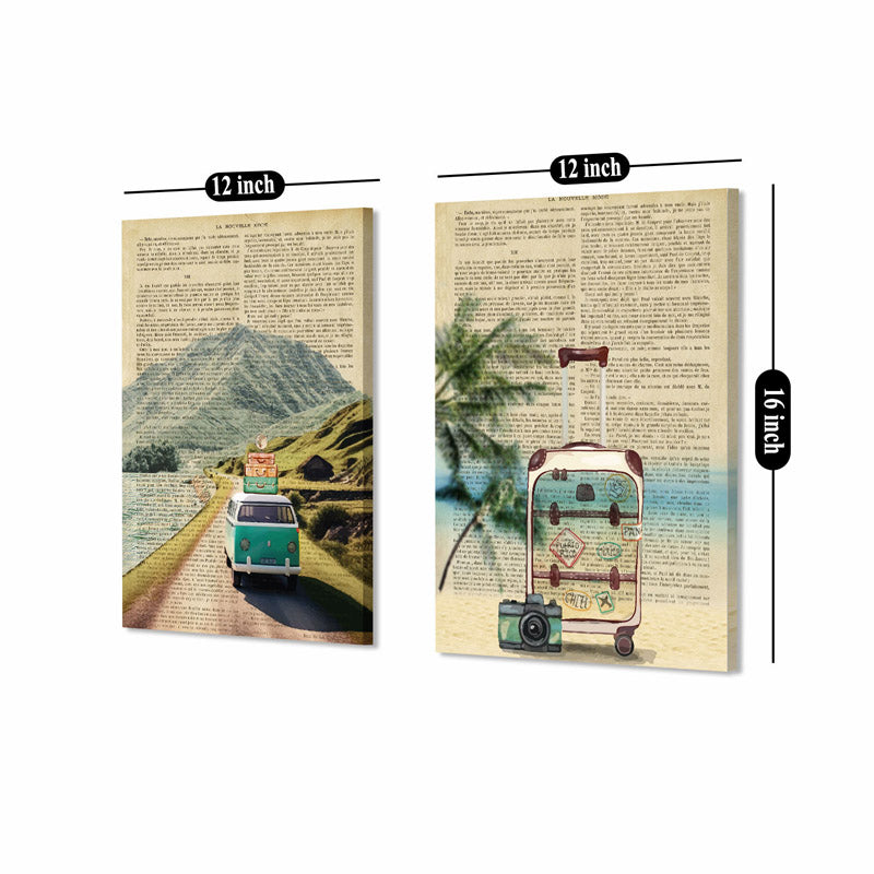 Buy Hit The Road Wall Painting - Set Of Two Wall Art & Paintings from Vaaree