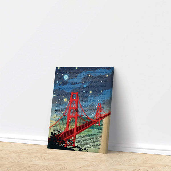 Buy Moonlit Bridge Wall Painting Wall Art & Paintings from Vaaree