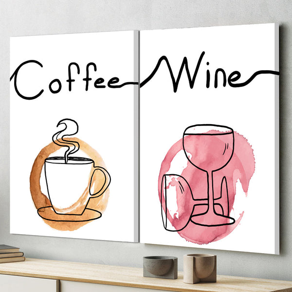 Buy Coffee & Wine Wall Art - Set Of Two Wall Art & Paintings from Vaaree