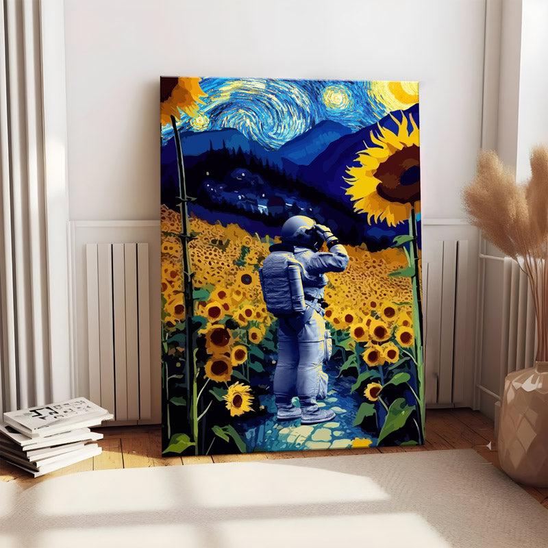 Buy Astronaut in Sunflower Eden Wall Painting Wall Art & Paintings from Vaaree