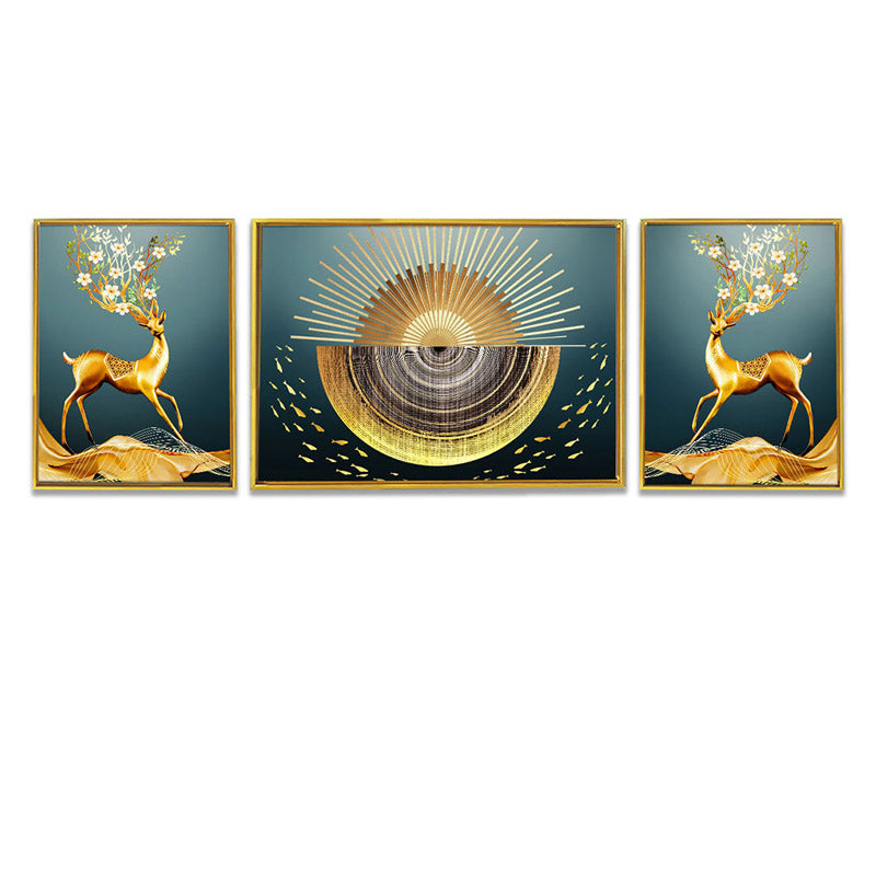 Buy Chloe Golden Wall Art - Set Of Three Wall Art & Paintings from Vaaree