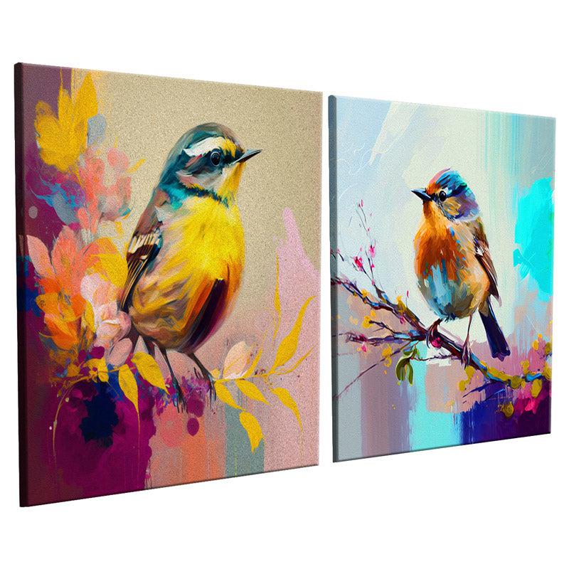 Buy Peppermint Chirp Wall Art - Set Of Two Wall Art & Paintings from Vaaree