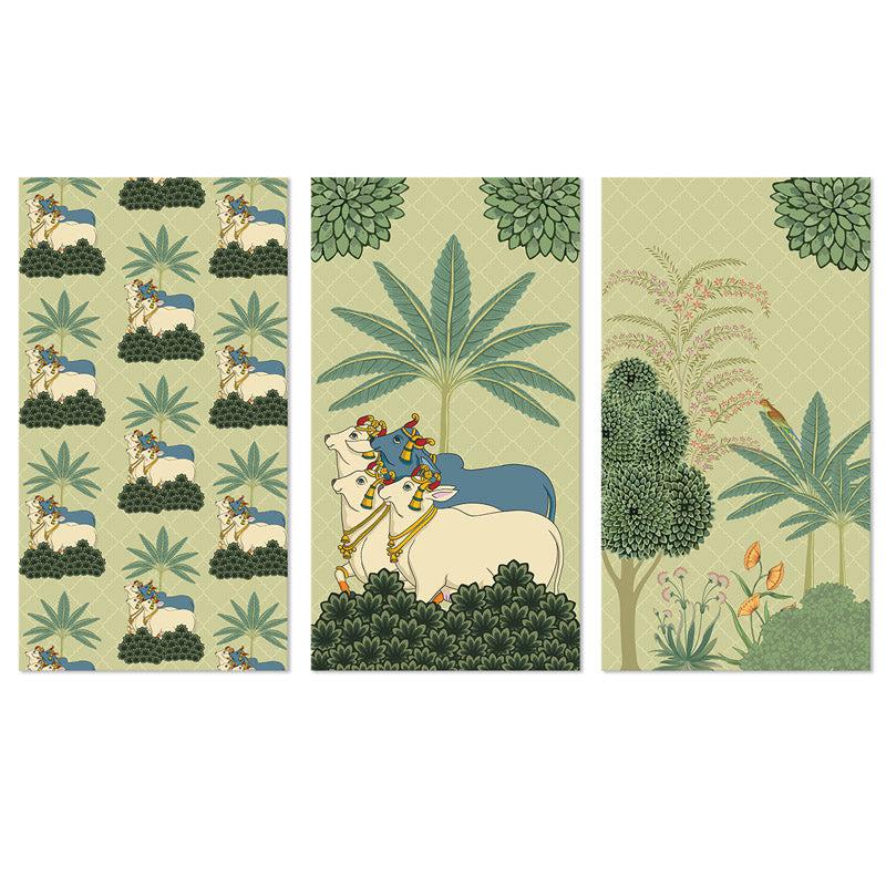 Buy Emerald Pichwai Wall Art - Set Of Three Wall Art & Paintings from Vaaree