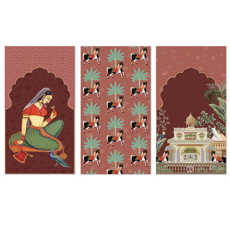 Buy Mughal Architecture Wall Art - Set Of Three Wall Art & Paintings from Vaaree