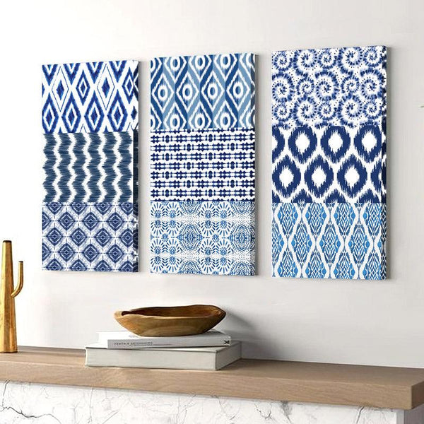 Indigo Ethnic Artisan Wall Art - Set Of Three