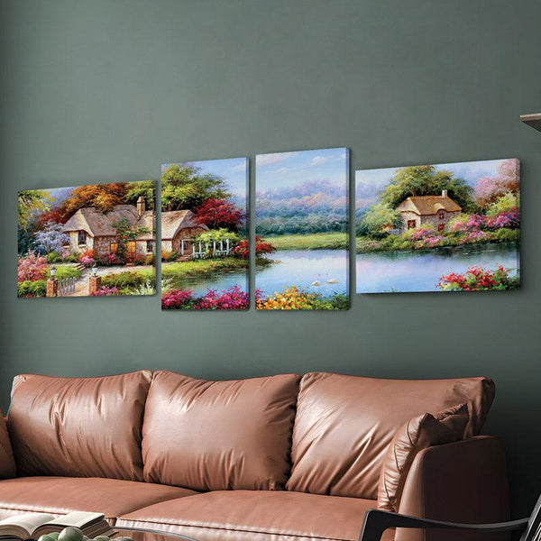 Buy Serene Village Scape Wall Art - Set Of Four Wall Art & Paintings from Vaaree