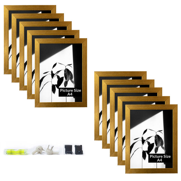 Buy Arabella Photo Frame (Gold) - Set Of Ten Photo Frames from Vaaree