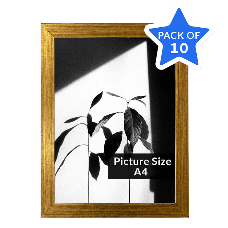 Buy Arabella Photo Frame (Gold) - Set Of Ten Photo Frames from Vaaree