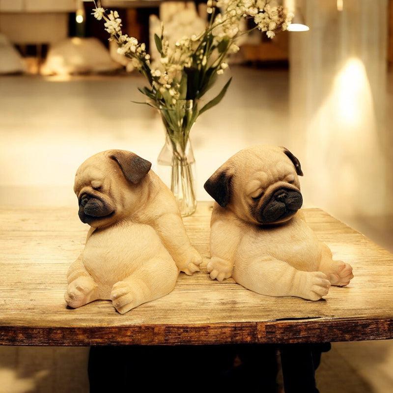 Buy Lazy Pug Showpiece - Set Of Two Showpieces from Vaaree