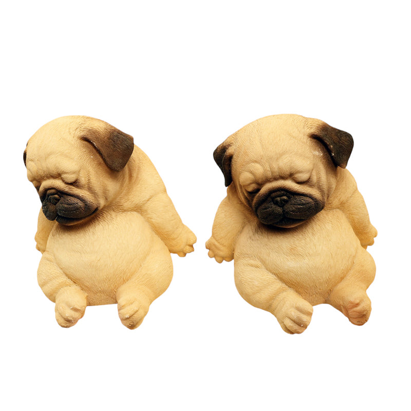 Buy Lazy Pug Showpiece - Set Of Two Showpieces from Vaaree