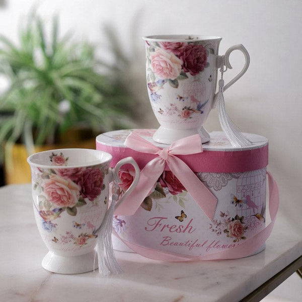 Buy Rose Rejoice Mug (350 ML) - Set Of Two at Vaaree online | Beautiful Mug & Tea Cup to choose from