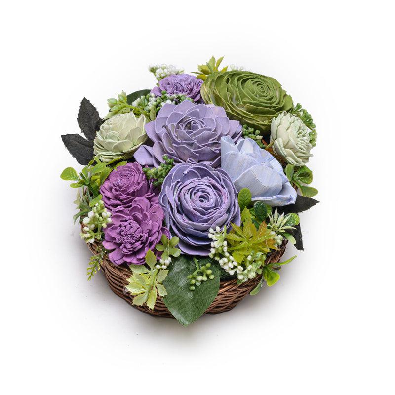 Buy Embella Faux Solawood Flower Basket Artificial Flowers from Vaaree