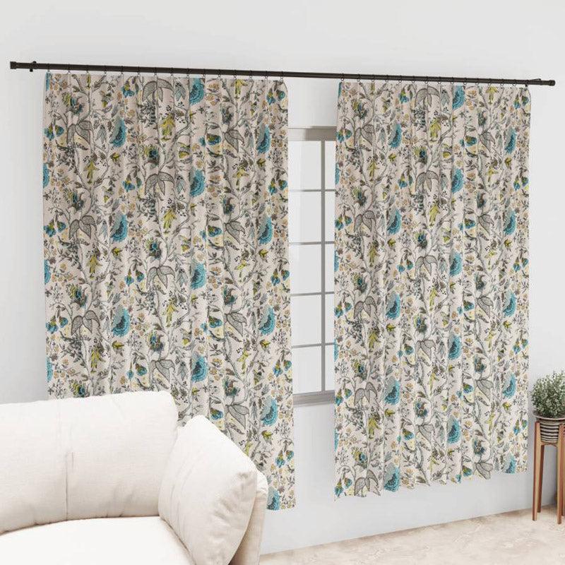 Buy Mivaana Floral Curtain - Blue Curtains from Vaaree