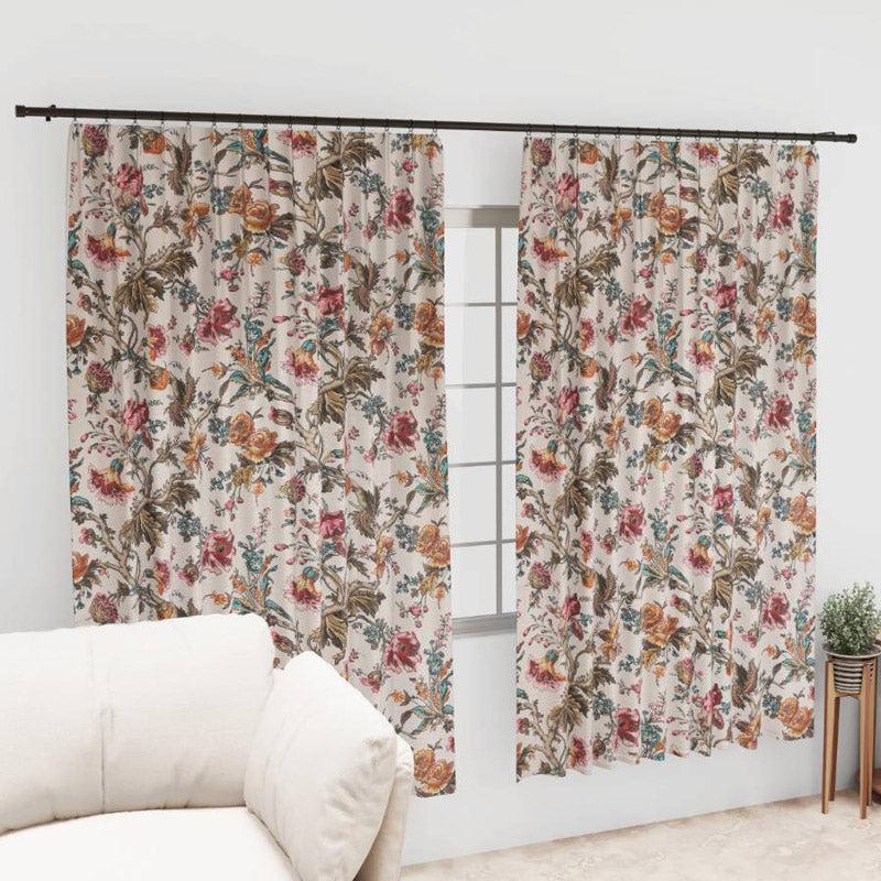 Buy Mivaana Floral Curtain - Red Curtains from Vaaree