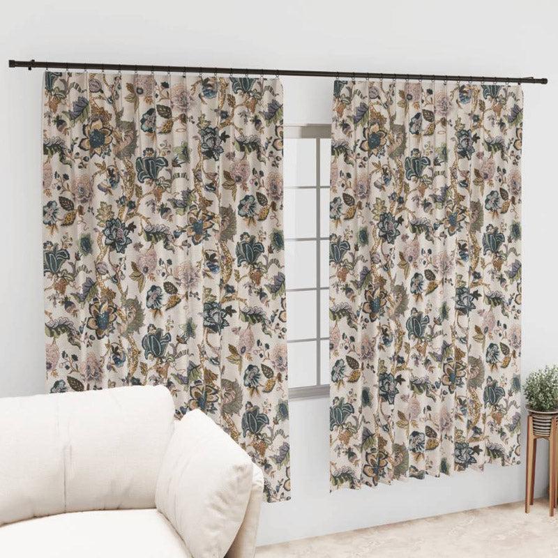 Buy Mivaana Floral Curtain - Creamy Blue Curtains from Vaaree