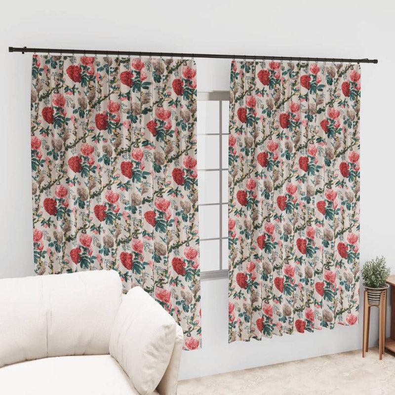 Buy Mivaana Floral Curtain - Peach Curtains from Vaaree