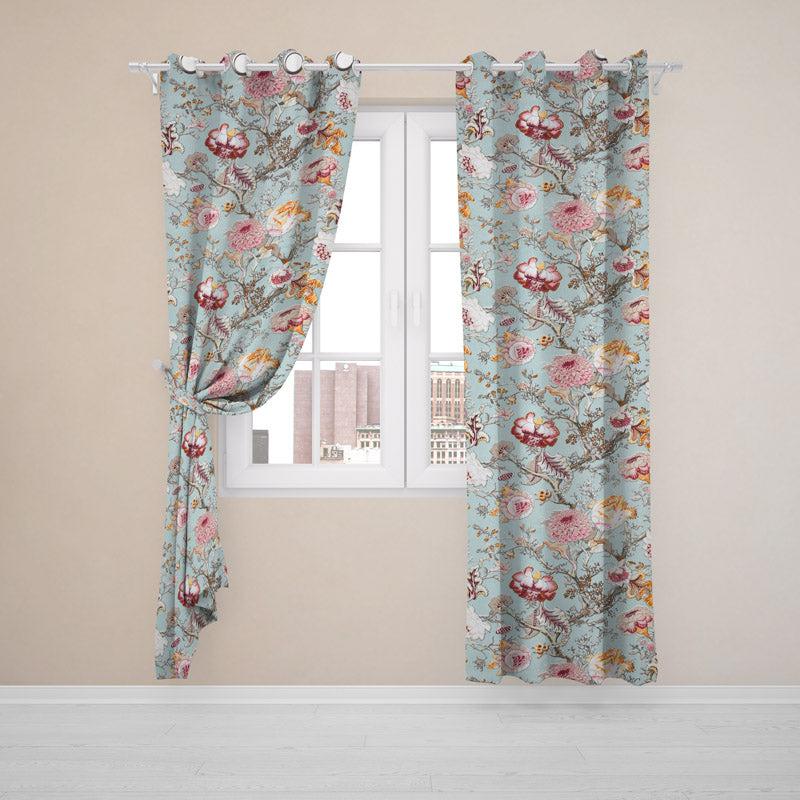 Buy Mivaana Floral Curtain (Green) - Set Of Two Curtains from Vaaree