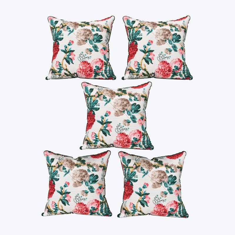 Buy Mansa Floral Cushion Cover - Set Of Five Cushion Cover Sets from Vaaree