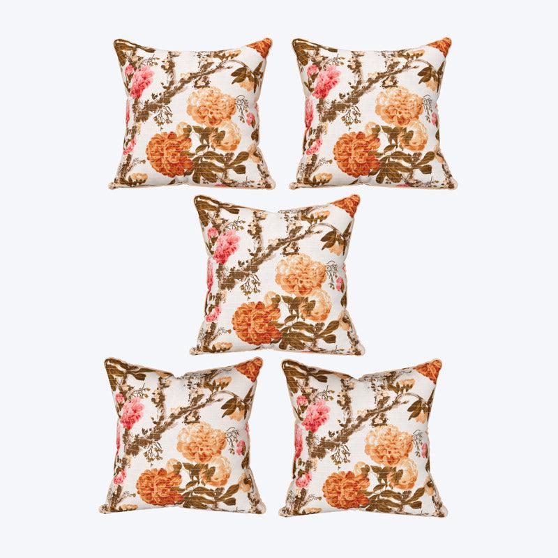 Buy Ashrutha Floral Cushion Cover - Set Of Five Cushion Cover Sets from Vaaree