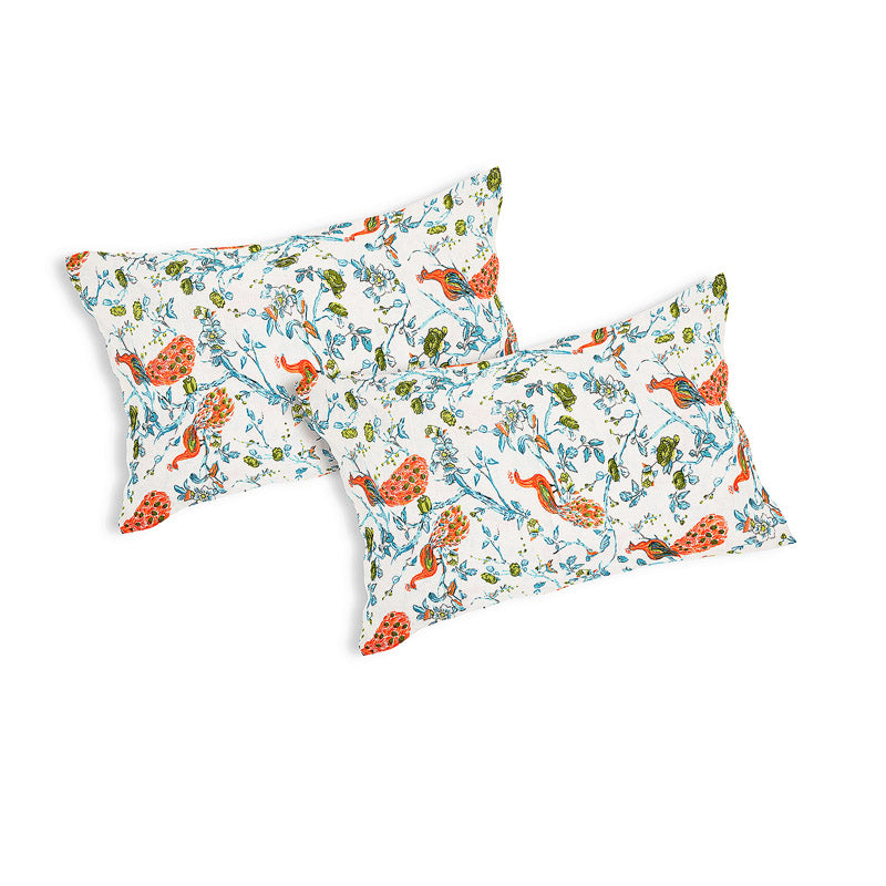 Buy Plume Floral Bedsheet - Orange Bedsheets from Vaaree