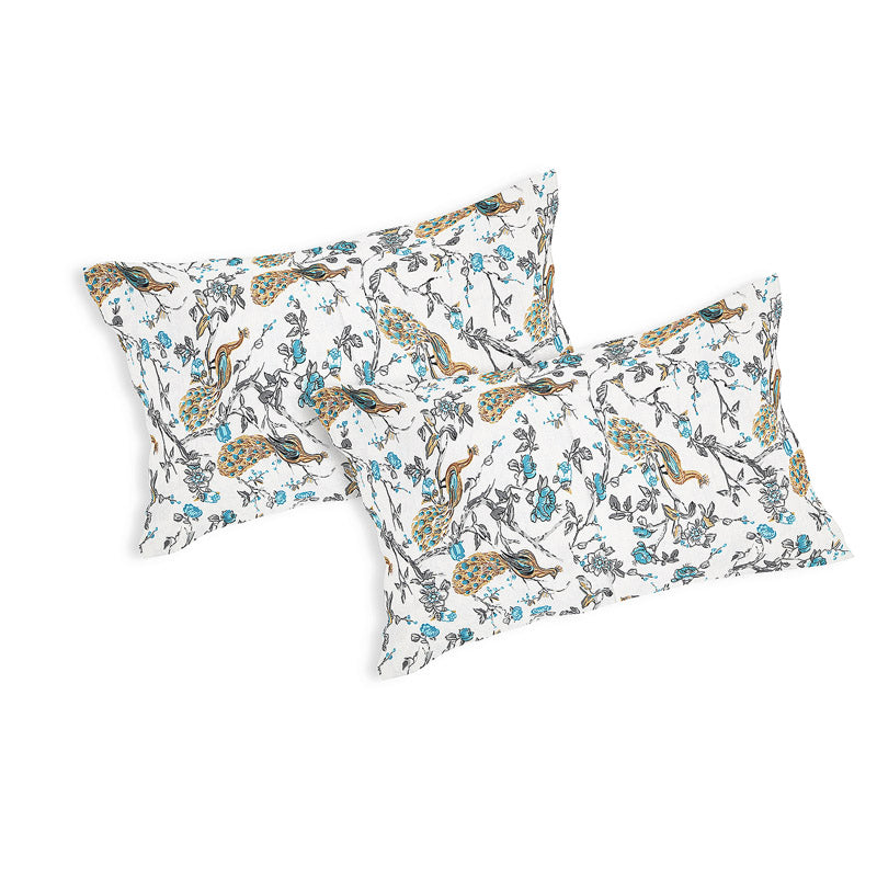 Buy Plume Floral Bedsheet - Green & Blue Bedsheets from Vaaree