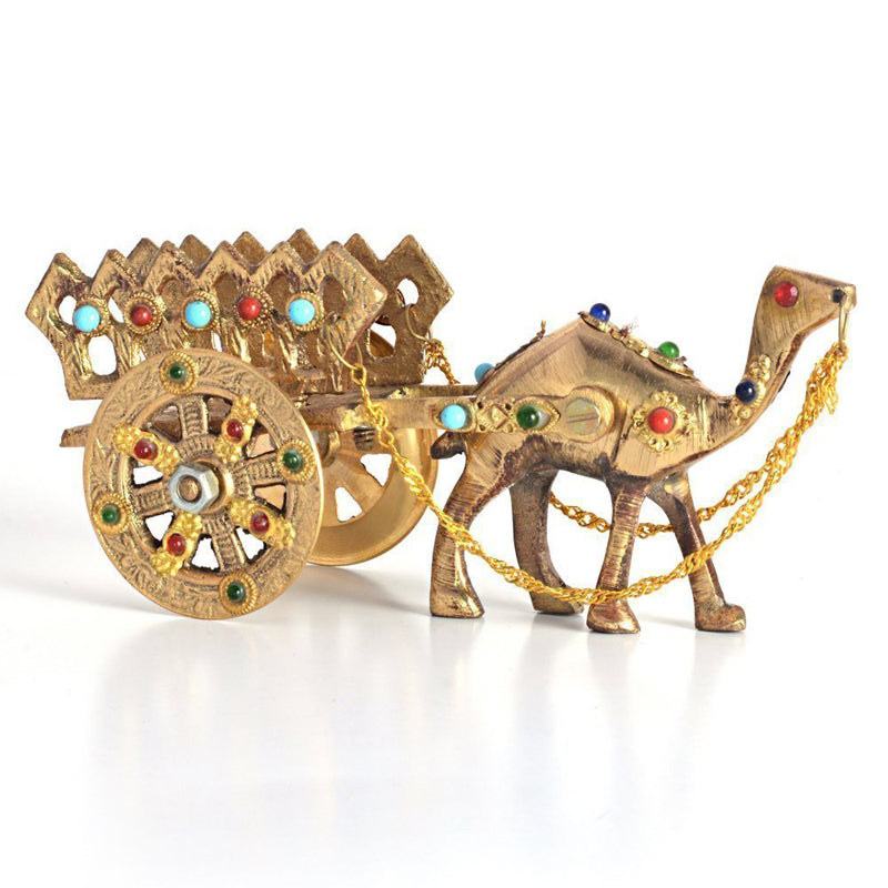 Showpieces - Brass Camel Cart Showpiece