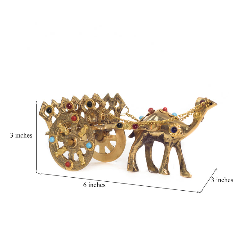 Showpieces - Brass Camel Cart Showpiece