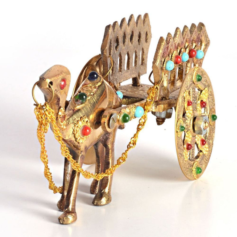 Showpieces - Brass Camel Cart Showpiece