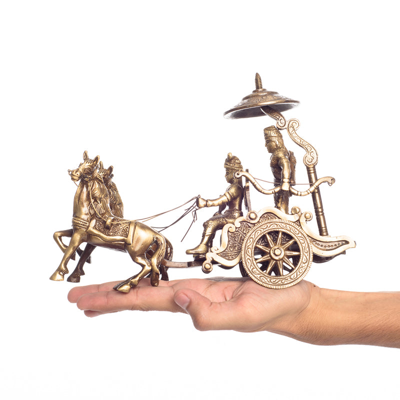 Buy Mahabharatha Brass Krishna Arjuna Showpiece Idols & Sets from Vaaree